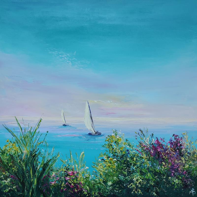 Gemälde les voiliers heureux von Blandin Magali | Gemälde Figurativ Landschaften Öl