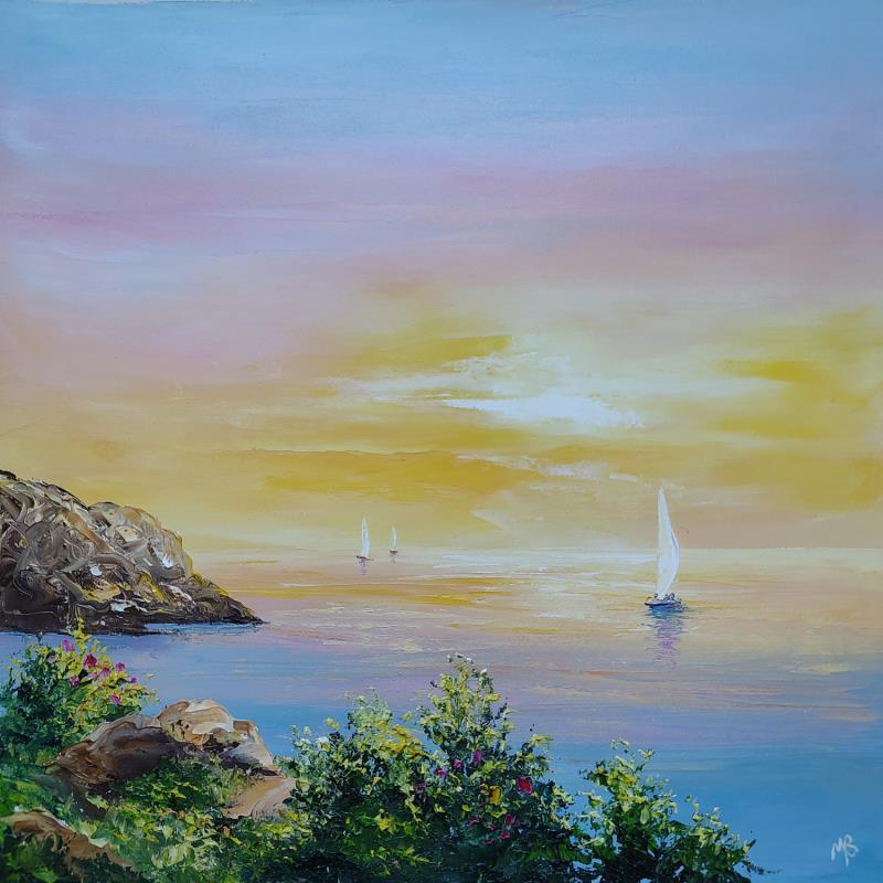 Painting Evasion heureuse by Blandin Magali | Painting Figurative Landscapes Oil