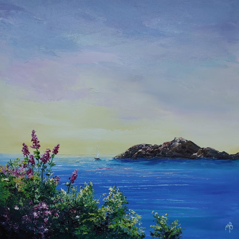Painting Sérénité au large by Blandin Magali | Painting Figurative Landscapes Oil