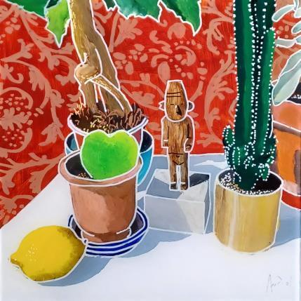 Peinture Le fétiche dans le salon par Auriol Philippe | Tableau Figuratif Acrylique, Plexiglas, Posca Natures mortes