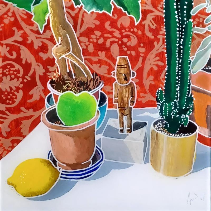 Peinture Le fétiche dans le salon par Auriol Philippe | Tableau Figuratif Natures mortes Plexiglas Acrylique Posca