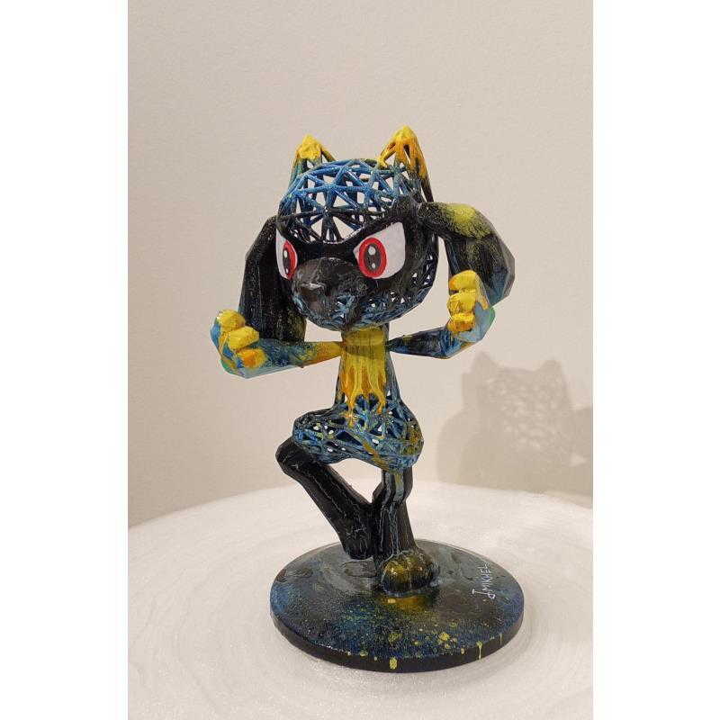 Sculpture Classic Riolu par Shenoda | Sculpture Pop-art Graffiti Résine