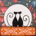 Painting Chats 13 by Blais Delphine | Painting Naive art Animals Acrylic Gluing