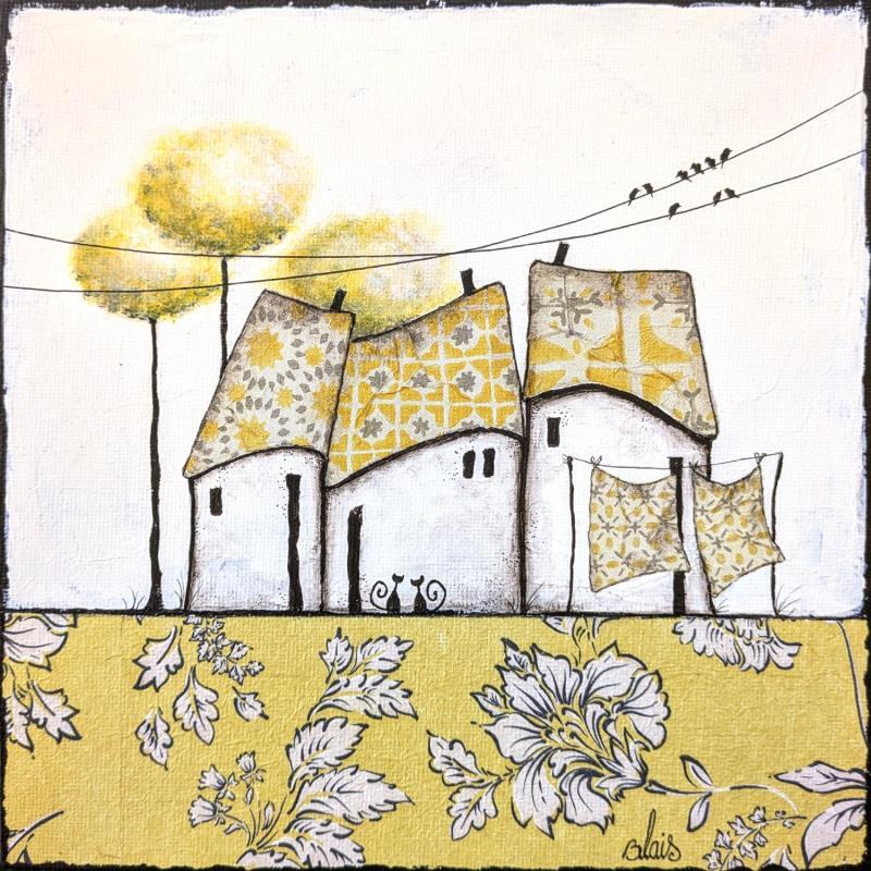 Gemälde Doux matin  von Blais Delphine | Gemälde Figurativ Landschaften Acryl Collage