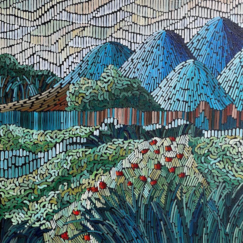 Peinture Hills of Provence par Dmitrieva Daria | Tableau Impressionnisme Paysages Nature Acrylique