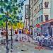 Painting  BOULEVARD POISSONNIERE A PARIS by Euger | Painting Figurative Society Urban Life style Acrylic