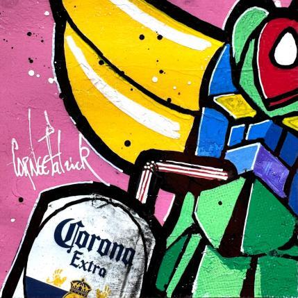 Peinture Goldorak, Corona beer par Cornée Patrick | Tableau Pop-art Graffiti, Huile Icones Pop