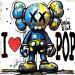 Peinture I love pop art and Kaws par Cornée Patrick | Tableau Pop-art Urbain Icones Pop Graffiti Huile