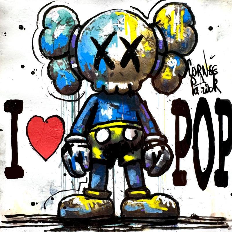Peinture I love pop art and Kaws par Cornée Patrick | Tableau Pop-art Urbain Icones Pop Graffiti Huile