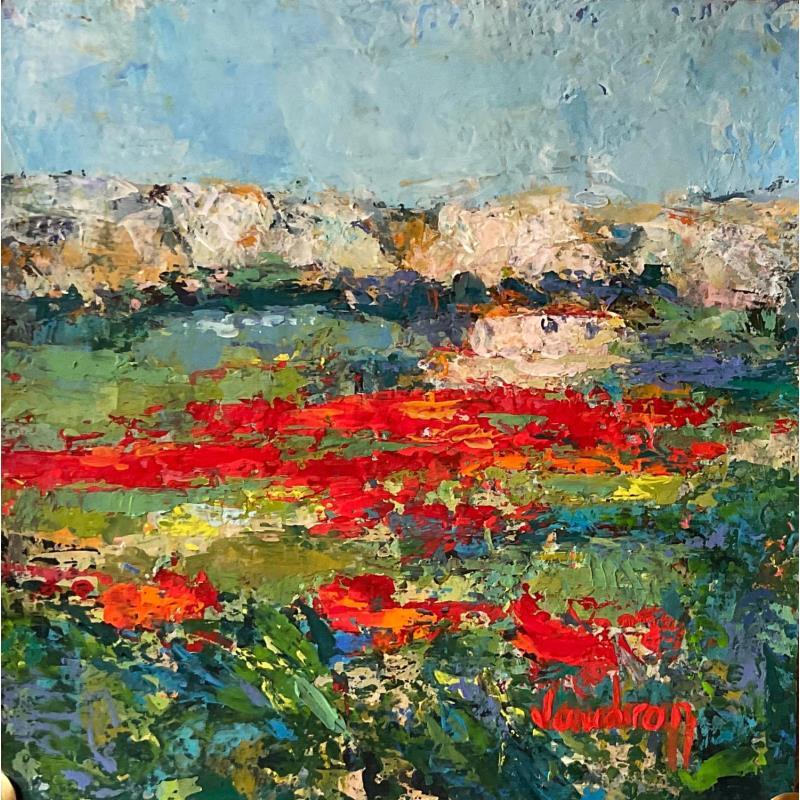 Peinture Coquelicots dans les Alpilles par Vaudron | Tableau Figuratif