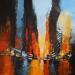 Peinture Manhattan Henge par Castan Daniel | Tableau Figuratif Urbain Huile