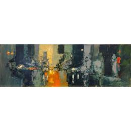 Pintura Trafic  por Castan Daniel | Pintura Figurativo Aceite Minimalista, Paisajes, Urbano