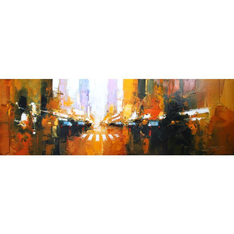 Pintura Cars NYC por Castan Daniel | Pintura Figurativo Paisajes Urbano Minimalista Aceite