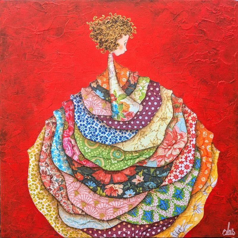 Peinture Zelda par Blais Delphine | Tableau Figuratif Scènes de vie Enfant Acrylique Collage