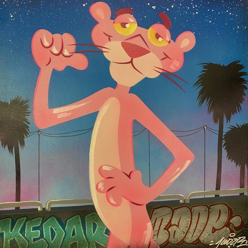 Gemälde Pink Day Is A Good Day von Lemoine Mael | Gemälde Pop-Art Pop-Ikonen Graffiti Acryl