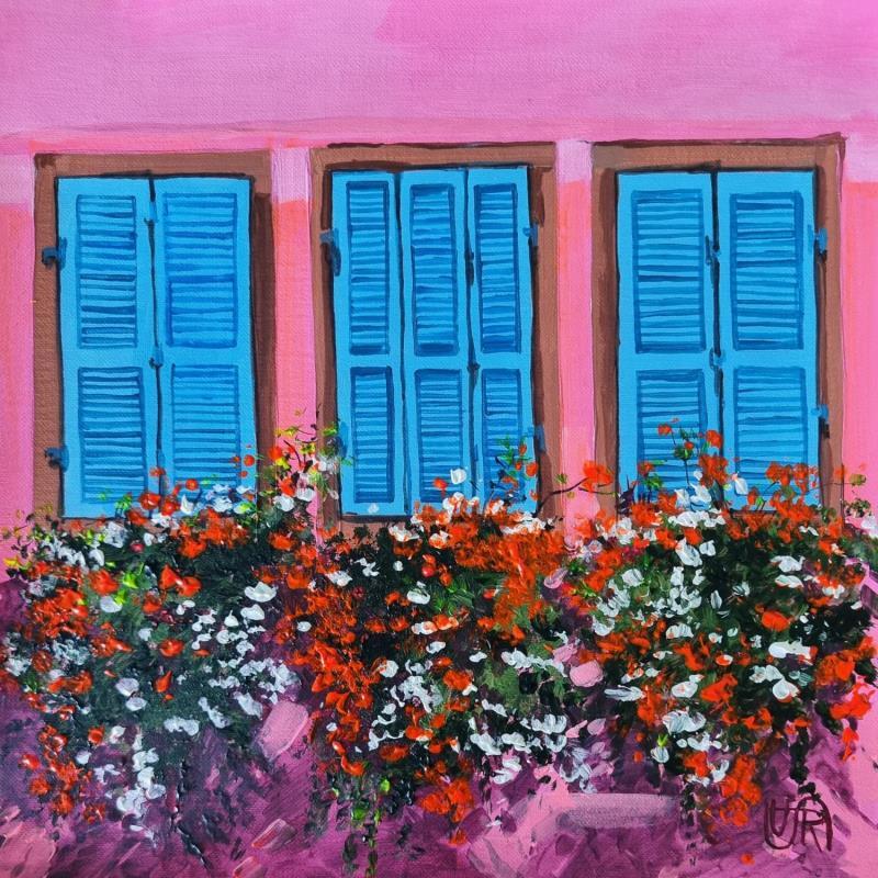Painting Blue and pink by Rasa | Painting Figurative Urban Acrylic