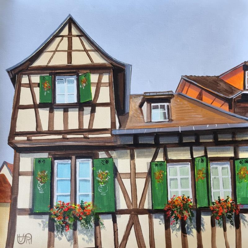 Peinture Green shutters par Rasa | Tableau Figuratif Urbain Acrylique
