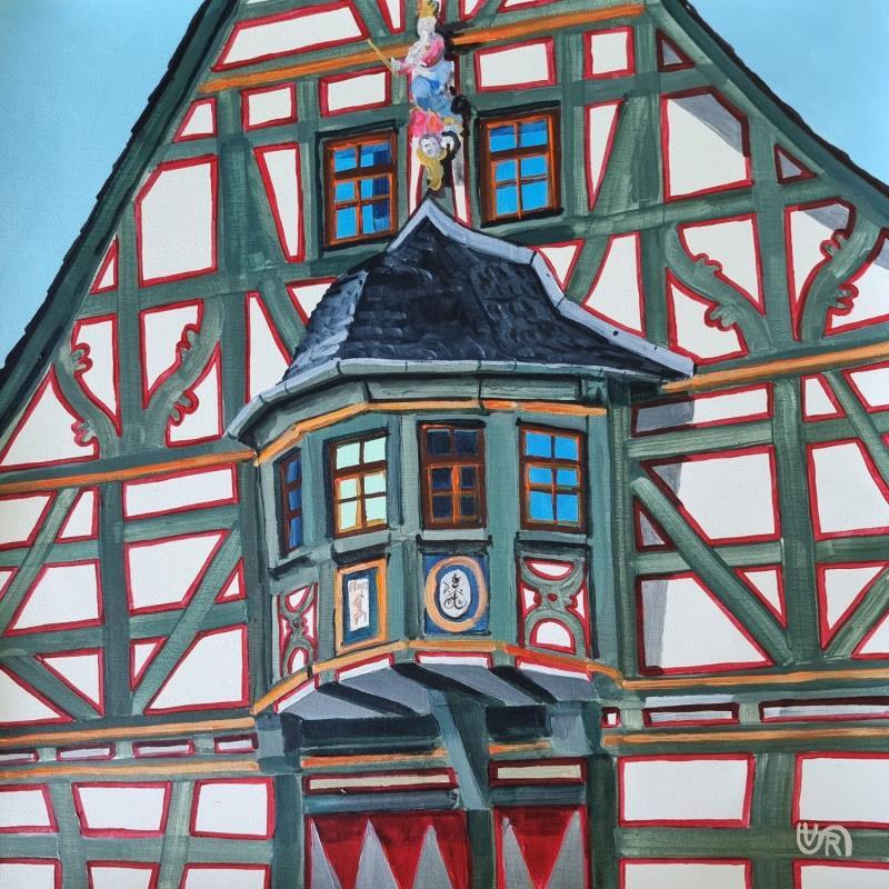 Peinture The charming house par Rasa | Tableau Figuratif Urbain Acrylique