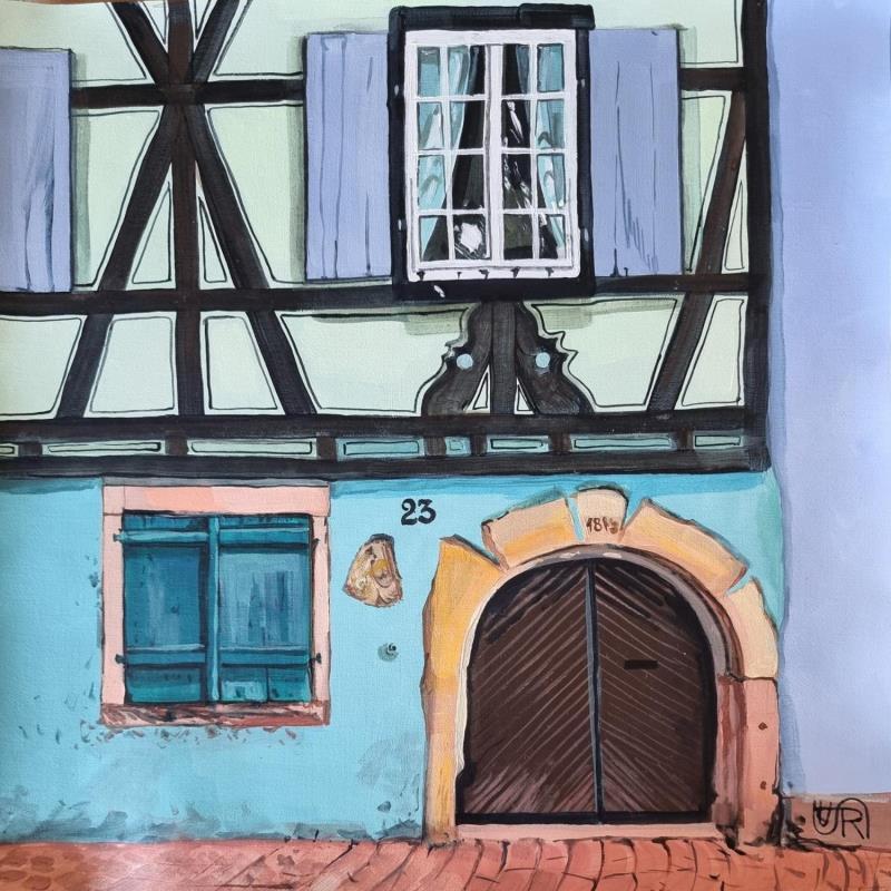 Peinture The old city walls speak to me par Rasa | Tableau Figuratif Urbain Acrylique