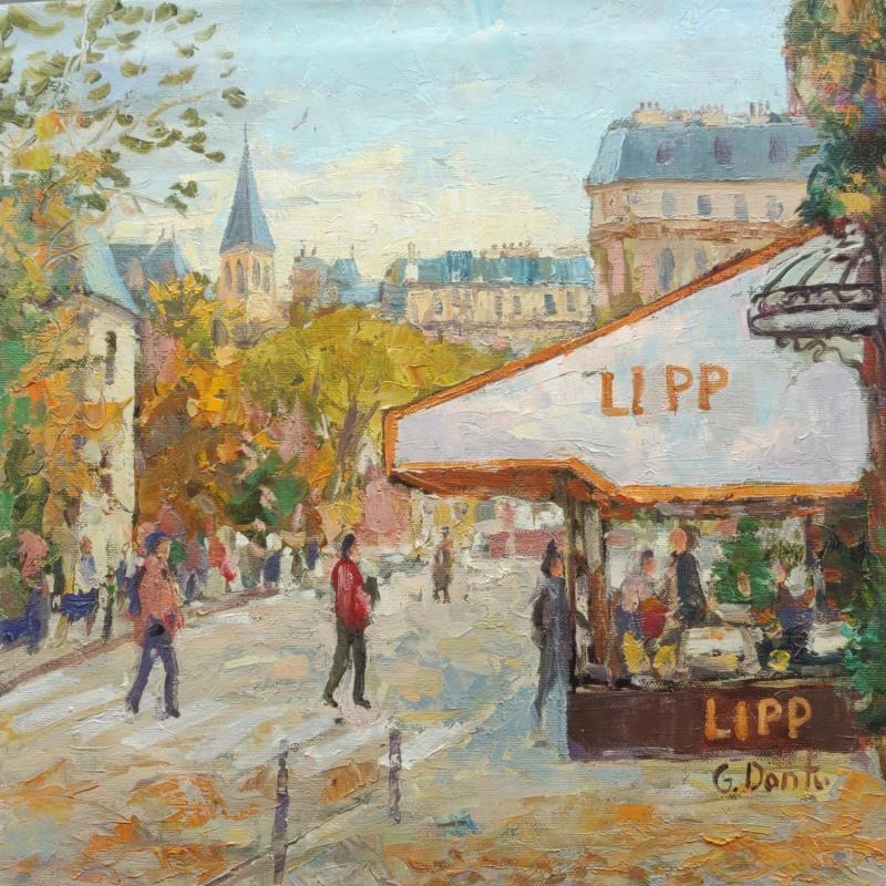 Peinture Café LIPP à Paris par Dontu Grigore | Tableau Figuratif Urbain Huile
