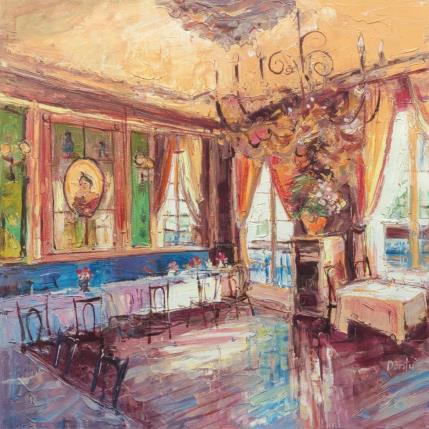 Painting L'intérieur du restaurant parisien  by Dontu Grigore | Painting Figurative Oil Urban