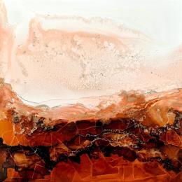 Gemälde 1550 NUÉES D'AMOUR von Depaire Silvia | Gemälde Abstrakt Acryl, Collage, Metall, Tinte Landschaften, Minimalistisch, Natur