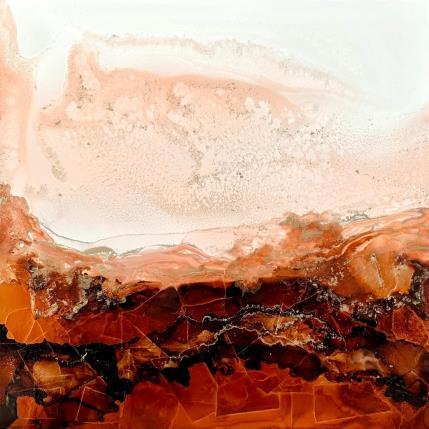 Peinture 1550 NUÉES D'AMOUR par Depaire Silvia | Tableau Abstrait Acrylique, Collage, Encre, Métal Minimaliste, Nature, Paysages