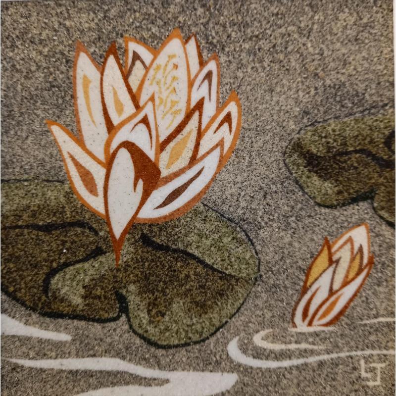 Gemälde Nénuphars von Jovys Laurence  | Gemälde Materialismus Landschaften Natur Schwarz & Weiß Sand