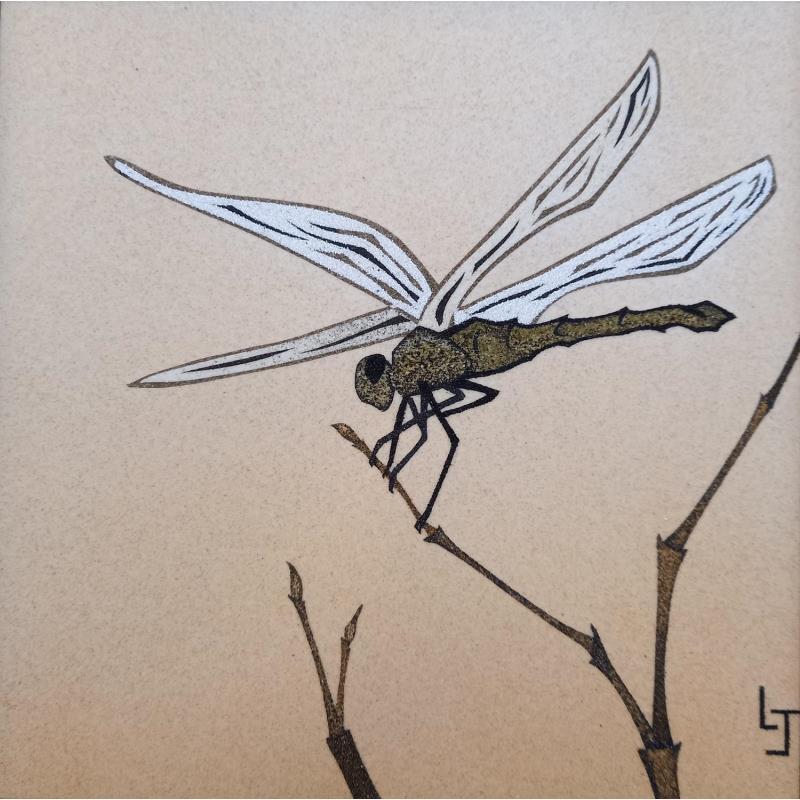 Peinture Libéllule par Jovys Laurence  | Tableau Matiérisme Animaux Sable