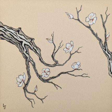 Peinture Sakura par Jovys Laurence  | Tableau Matiérisme Sable Paysages