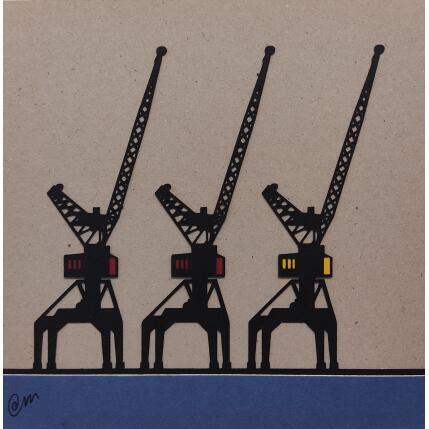 Painting Grues by Marek | Painting Subject matter Acrylic, Cardboard, Gluing Architecture, Minimalist, Urban