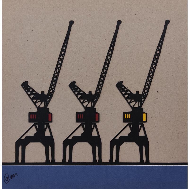 Painting Grues by Marek | Painting Subject matter Urban Architecture Minimalist Cardboard Acrylic Gluing