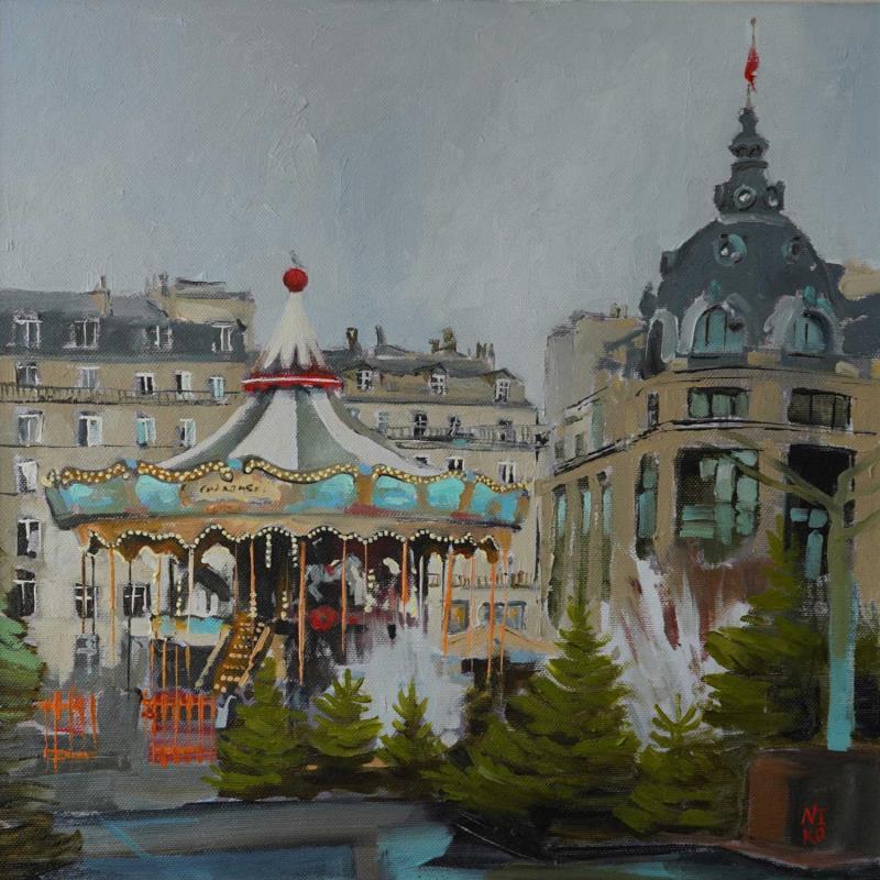 Pintura Paris 4 - Hotel de Ville por Niko Marina  | Pintura Figurativo Urbano Aceite