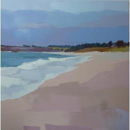 Peinture La plage rose par PAPAIL | Tableau Abstrait Huile Paysages
