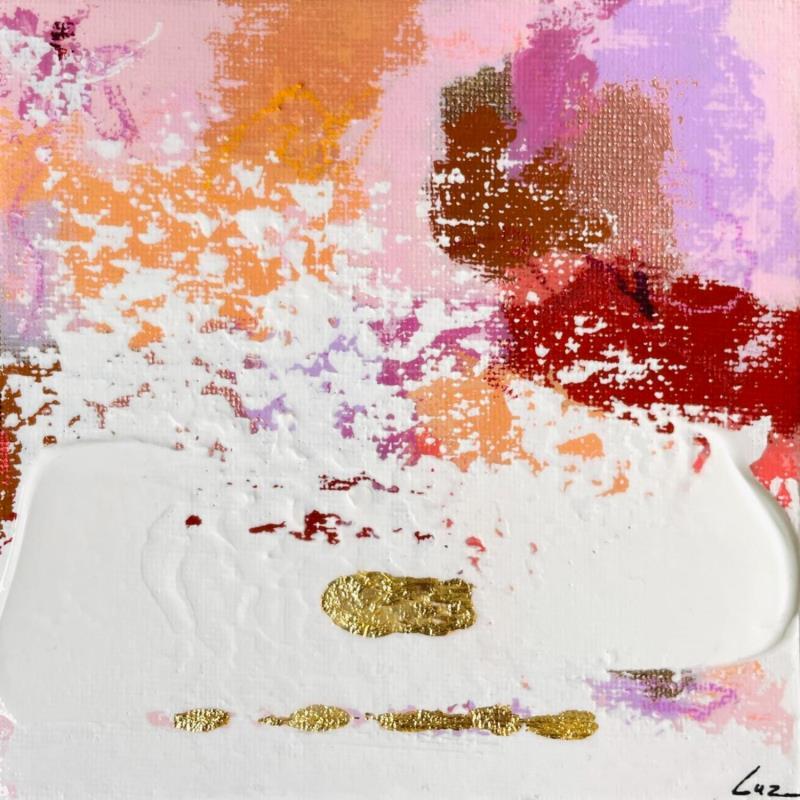 Pintura Résilience por Luz Alexandra | Pintura Abstracto Minimalista Acrílico Pastel Hoja de oro