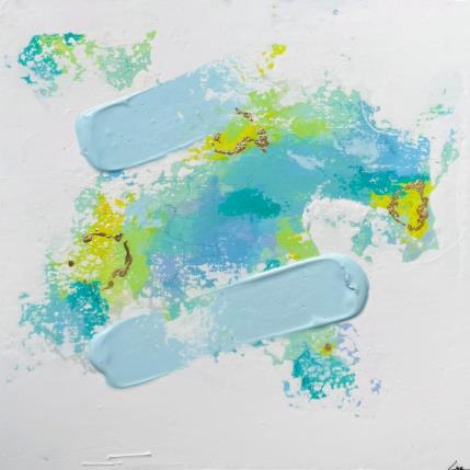 Pintura La piscine de la rue Carnot por Luz Alexandra | Pintura Abstracto Acrílico, Hoja de oro, Pastel Minimalista