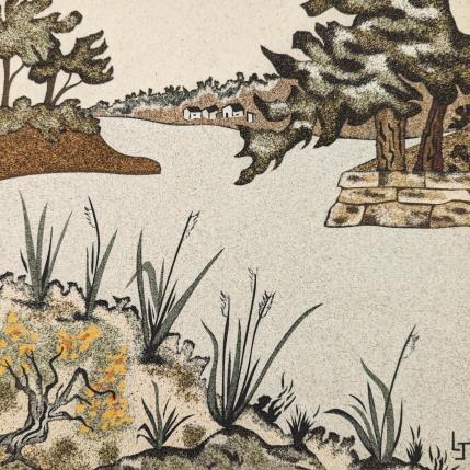 Painting Le village dans la Ria by Jovys Laurence | Painting Subject matter Sand Landscapes