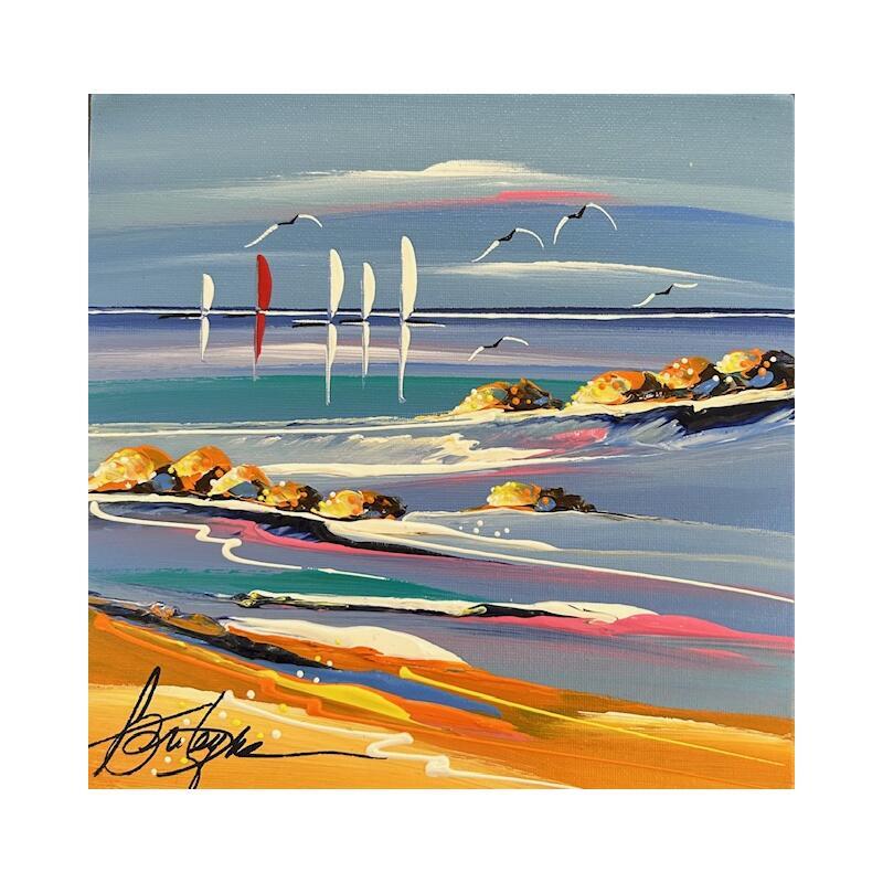 Pintura Vague, calanque por Fonteyne David | Pintura Figurativo Acrílico