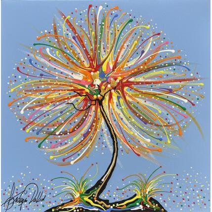 Peinture L'arbre du bonheur bleu par Fonteyne David | Tableau Figuratif Acrylique