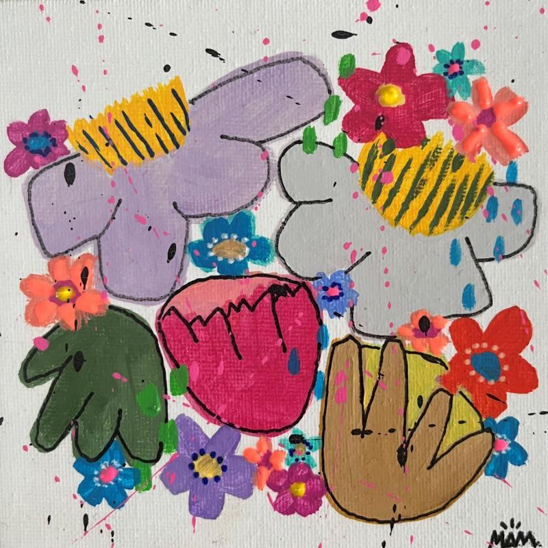 Gemälde FLOWERS von Mam | Gemälde Pop-Art Pop-Ikonen Natur Acryl