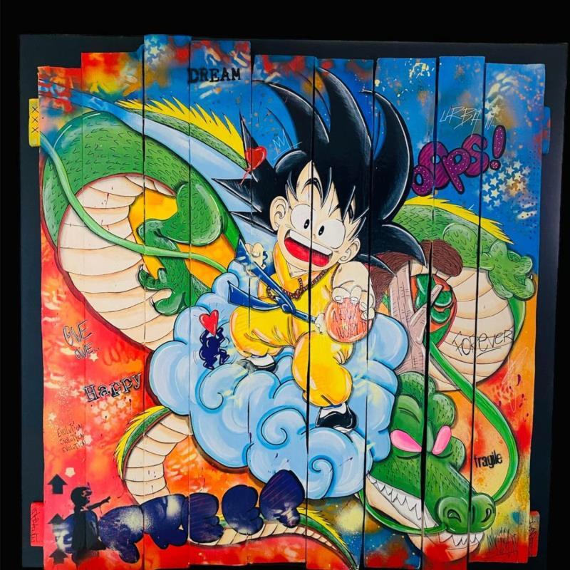 Peinture New world par Molla Nathalie  | Tableau Pop-art Icones Pop Bois Acrylique Posca