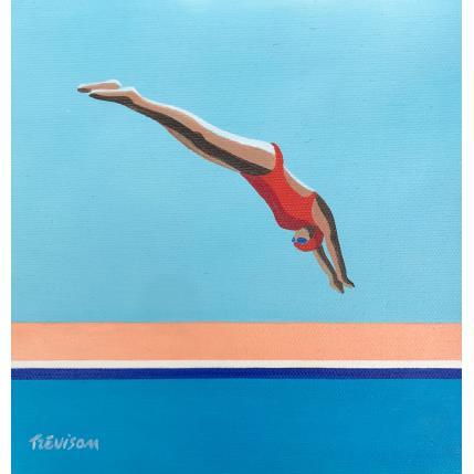 Peinture Red dive par Trevisan Carlo | Tableau Figuratif Huile Sport