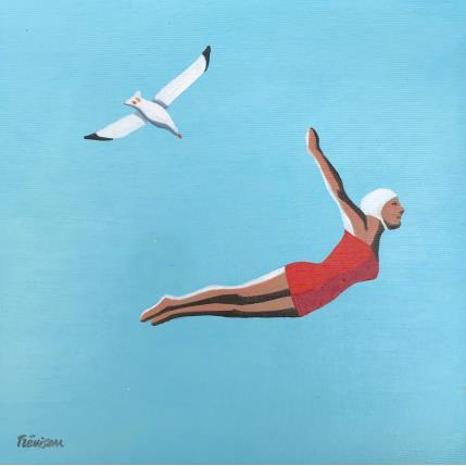 Peinture Like a seagull par Trevisan Carlo | Tableau Figuratif Huile Sport