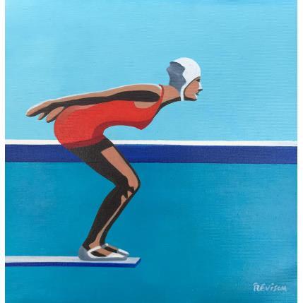 Pintura Red bathing suit por Trevisan Carlo | Pintura Figurativo Aceite Deporte