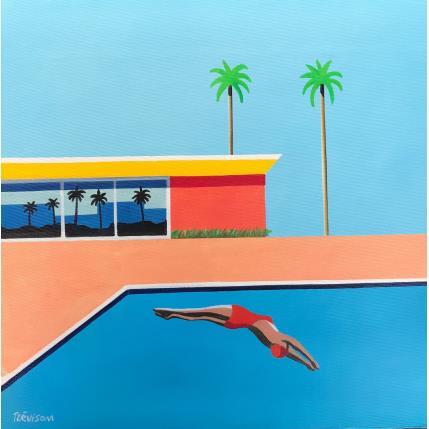 Peinture Two palms par Trevisan Carlo | Tableau Figuratif Huile Architecture