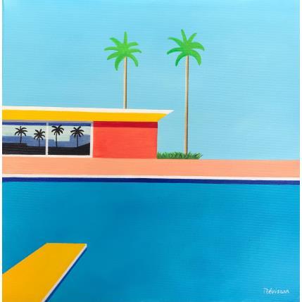 Peinture California swim par Trevisan Carlo | Tableau Figuratif Huile Architecture