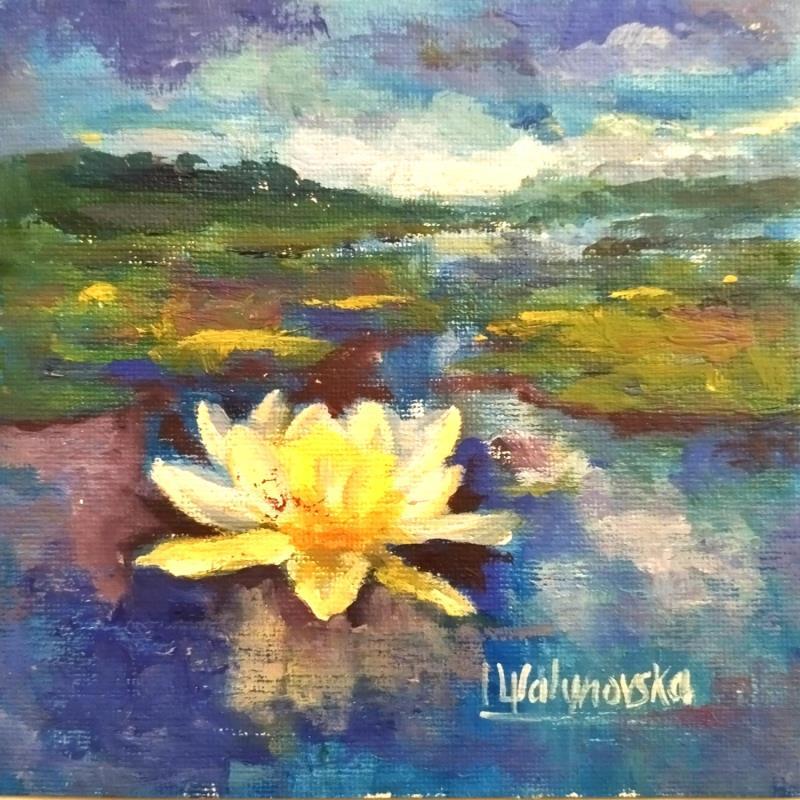 Peinture F1004 Éclat d'Aube sur l'Étang des Nénuphars par Malynovska Iryna | Tableau Impressionnisme Nature Huile