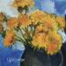 Painting F2006 Éclat de Pissenlits en Vase Bleu by Malynovska Iryna | Painting Impressionism Nature Oil