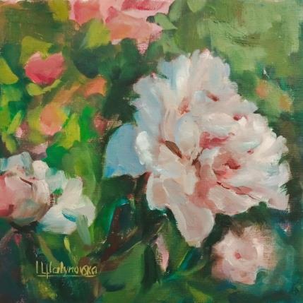 Painting F3000 Épanouissement en Douceur de Fleurs Blanches by Malynovska Iryna | Painting Impressionism Oil Nature