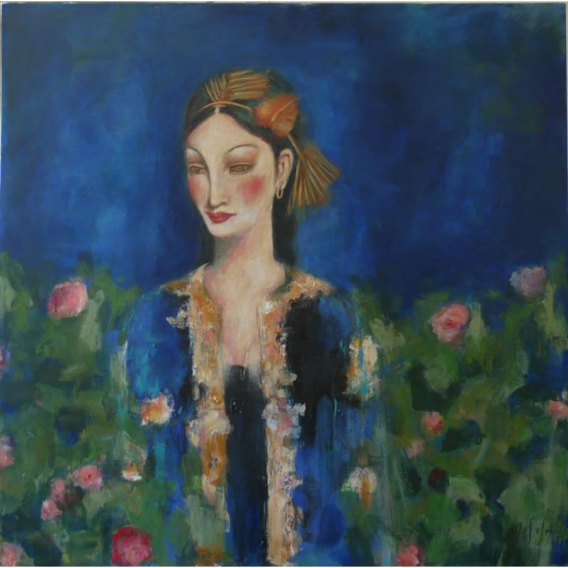 Painting La femme au caftan by De Sousa Miguel | Painting Figurative Portrait Acrylic